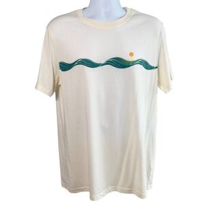 Tentree‎ Mens Artist Waves T-Shirt Size L Sustainable Indigenous Artist Ethical